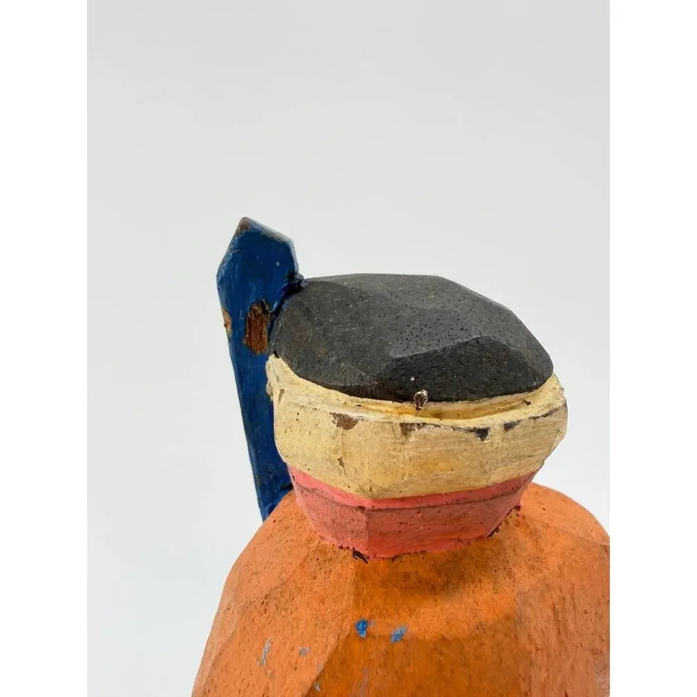 Hand Carved Wooden Folk Art Figure 